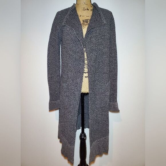 CAbi Lara Longline Duster Cardigan Sweater Gray Size Medium - Picture 2 of 12